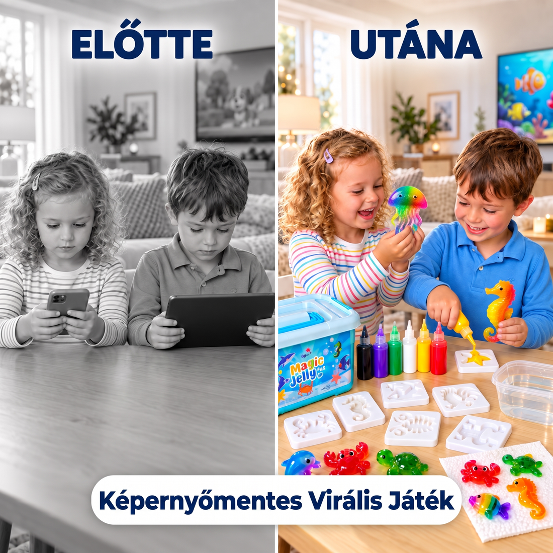 Magic Water Squishies – Kreatív készlet 3D figurák készítéséhez | Víz alatti világ | 3+ éves kortól