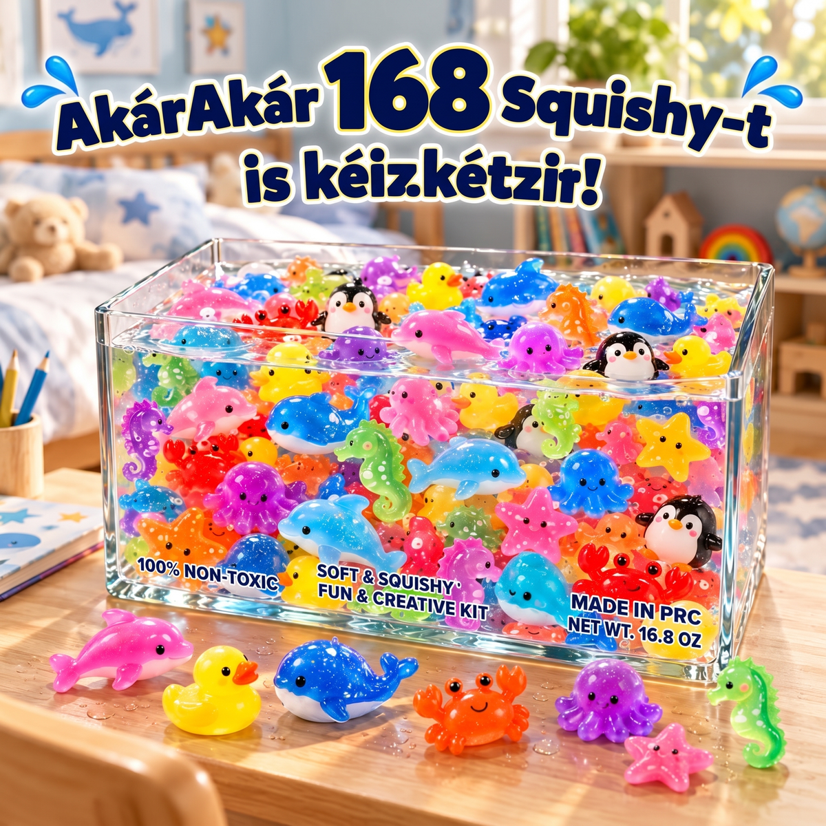 Magic Water Squishies – 3× kreatív készlet 3D figurák készítéséhez | Víz alatti világ, Farm és Dzsungel | 3+ éves kortól
