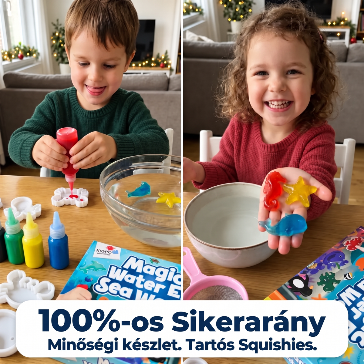 Magic Water Squishies – 3× kreatív készlet 3D figurák készítéséhez | Víz alatti világ, Farm és Dzsungel | 3+ éves kortól