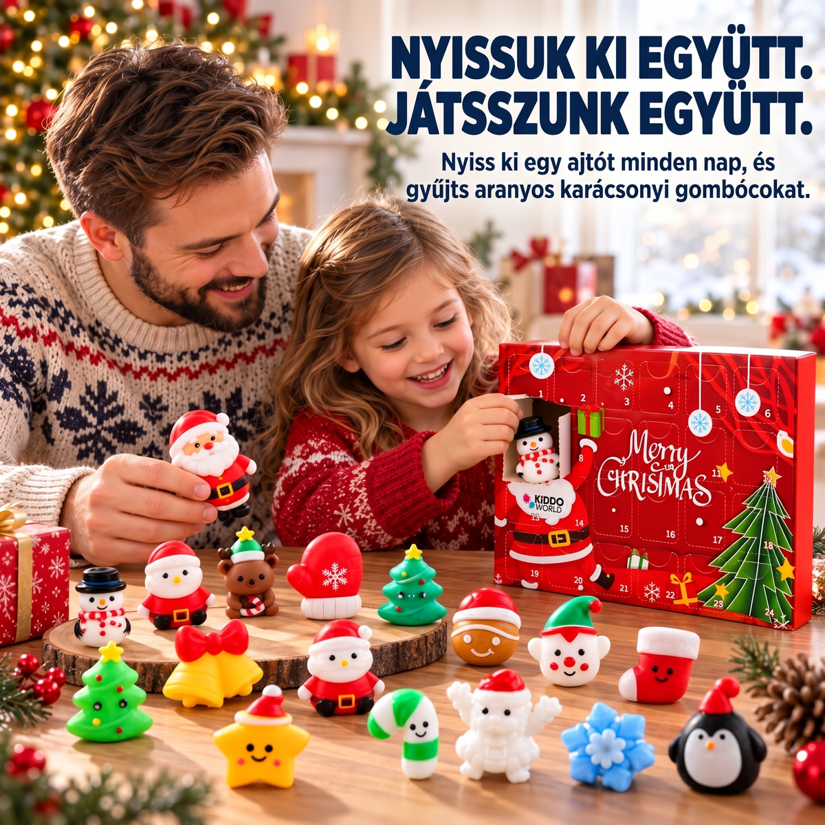 Karácsonyi Squishy adventi naptár – 24 meglepetés Squishy játék (3+ éves kortól)