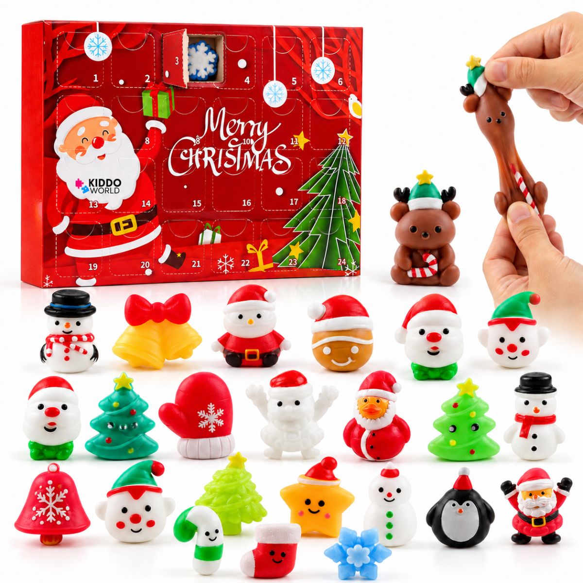 Karácsonyi Squishy adventi naptár – 24 meglepetés Squishy játék (3+ éves kortól)
