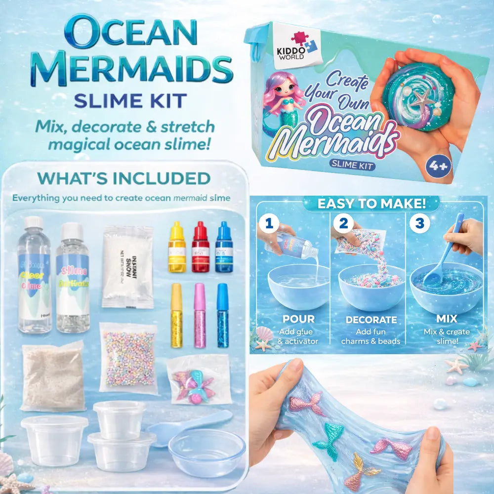 Mermaid Ocean Slime – készíts csillogó tengeri slime-ot sellőkkel! (4+ év)
