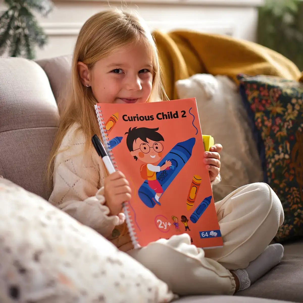 Curious Child 2 | Írj és törölj füzet írástanuláshoz (64 oldal, 2–5 éveseknek)