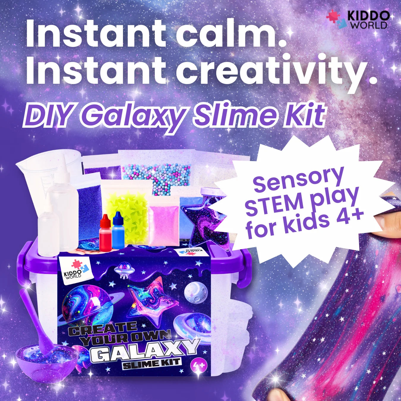 Galaxy Slime – készíts csillogó űr slime-ot, amely világít a sötétben! (4+ év)